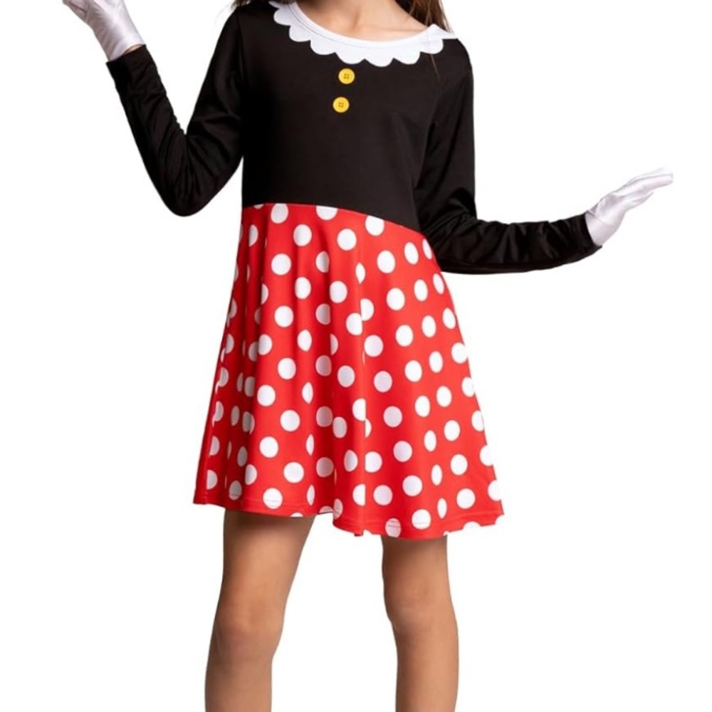Tipsy Elves Polka Dot Red and Black Mouse Girls Costume